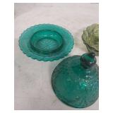 Pressed Glass Butter Dish and Berry Bowl Set