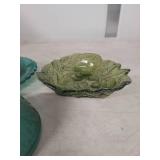 Pressed Glass Butter Dish and Berry Bowl Set