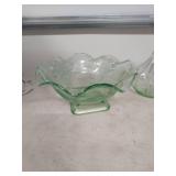 Green Depression Glass Sunflower Pattern Set