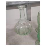 Green Depression Glass Sunflower Pattern Set