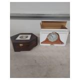 Decorative Wood Box with Mantel Clock