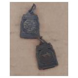 Charm Bracelet with Brown Glass Bead Necklace