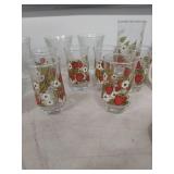 Strawberry Pattern Glassware and Serving Set