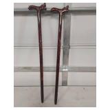 (2) Wooden Walking Cane