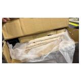 Queen Size Velvet Bed Frame with Vertical Channel Tufted Wingback Headboard - Retail: $0