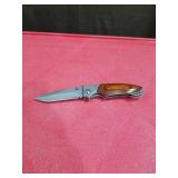 MTech USA Folding Knife with Wooden Handle