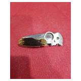 Stainless Steel Folding Knife with Imitation Stag Handle