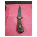 Vintage Indian Carving Set - With Wood and Brass Locking Sheath Fork & Knife