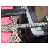 Decorative Medieval Style Sword with Ornate Silver Handle