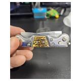 USA Super Knife with Yellow Tiger Pattern Handle