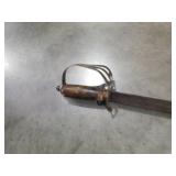 Military Style Sword with Wooden Handle