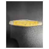 Yellow Bone Handle Folding Knife