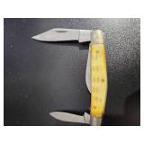 Yellow Bone Handle Folding Knife