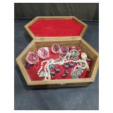 Jewelry Collection with Hexagonal Wood Box