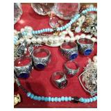 Jewelry Collection with Hexagonal Wood Box