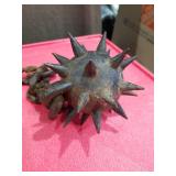 Medieval Iron Flail Weapon with Spiked Ball
