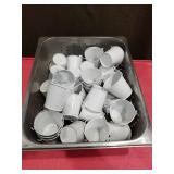 LOT OF 2\" X 2\" SMALL METAL WHITE PAILS