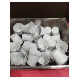 LOT OF 2\" X 2\" SMALL METAL WHITE PAILS