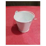 LOT OF 2\" X 2\" SMALL METAL WHITE PAILS