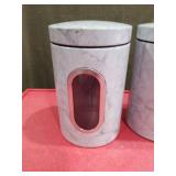 Marble Pattern Kitchen Canisters with Window