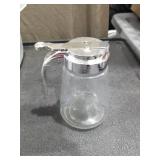 Lot of Glass Bottle Syrup Pitcher Honey Maple Syrup Dispenser Retracting Spout