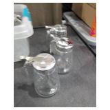 Lot of Glass Bottle Syrup Pitcher Honey Maple Syrup Dispenser Retracting Spout