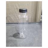 Lot of Food-grade Beverage Bottles Black Lids for Water Juice Storage and Dispensing Pet Plastic Drink Containers