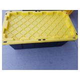 38 Gal. Tough Storage Tote in Black with Yellow Lid