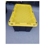 38 Gal. Tough Storage Tote in Black with Yellow Lid