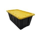 Centrex Plastics, LLC Commander 40-Gallon Black Tote with Latching Lid Damage See Pictures