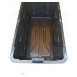 Centrex Plastics, LLC Commander 40-Gallon Black Tote with Latching Lid