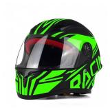 TTMiku Kids Full Face Motorcycle Helmet, Motocross ATV Dirt Bike Go-Kart 4-Wheeler Street Offroad Motorbike Helmet, DOT Approved (Green, Large)