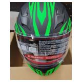 TTMiku Kids Full Face Motorcycle Helmet, Motocross ATV Dirt Bike Go-Kart 4-Wheeler Street Offroad Motorbike Helmet, DOT Approved (Green, Large)