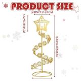 Cinnvoice Metal Christmas Card Holder 19.6\" Spiral Xmas Tree Gift Card Photo Picture Holder Stand with Nativity Star Topper Tabletop Display Decorative for Christmas Holiday Decor(Gold,Elegant Style)