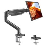 Single Monitor Arm Desk Mount Fits 13 to 32 inch Computer Screens, Holds 4.4 to 22lbs Display VESA Mount, Adjustable Monitor Stand with Clamp/Grommet Mounting Base, 75/100mm Bracket, Black, Freelift