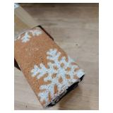 Duraaamo 2 Pcs Winter Door Mat Snowflake Outdoor Welcome Mats for Front Door Snow Non Slip Coir Floor Doormat Black White Plaid Buffalo Rug for Outside Front Porch Entryway Decor(Snowflake)