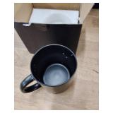 COLLECTIVE HOME - Black Monogram Ceramic Mugs, 15 oz Golden Initial Coffee Cups, Elegant Alphabet Tea Mugs, Personalized Halloween Mug with Gift Box, Perfect for Office and Home DÃ©cor (a)