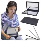 QEAHZ Adjustable Mirror - Large Size, Black, Face Down Mirror for Vitrectomy, Watch TV During Eye Surgery Recovery