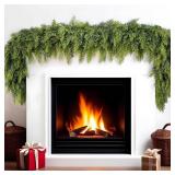 9 FT Christmas Garland, Cedar Garland - Realistic Artificial Christmas Garlands for Indoor and Outdoor Decor,Fireplace,Mantle,Doorway,Wreath-Green Faux Pine Garland for Christmas Decorations (2, 9 FT)