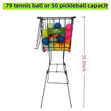 jifader Tennis Ball Hoppersï¼Pickleball Hopper,79 Tennis Or 50 Pickleball Capicity,Also Use As Ball Picker,Easy to Pick Up 30 Tennis Or Pickle in 1 Minute, Easily Placed in The Trunk of A Car