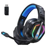Fachixy FC-200 Wireless Gaming Headset with Mic for PS5, PS4 - Bluetooth 5.4 & 2.4GHz Gaming Headphones with Low Latency, 50-Hrs Battery Foldable Gamer Headset for Laptop, Switch and Mobile