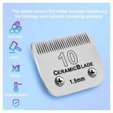 Detachable Pet Dog Grooming Clipper Ceramic Blade,Compatible with Andis Size 10 Cut Length 1/16\"(1.5mm),Compatible with Oster A5,Wahl KM10 Series Clippers