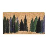 KorhLeoh Christmas Pine-Trees-Snowflake Welcome-Doormat,Non Slip Coir Entry Doormat Festival Rugs Decration 17\" x 29\"