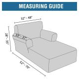 H.VERSAILTEX Velvet Chaise Lounge Cover - High Stretch Chaise Chair Cover for Living Room Soft Slipcovers with Arms - Luxury Velvet Dog Covers, Machine Washable, Ivory