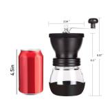 PARACITY Manual Coffee Bean Grinder with Ceramic Burr, Hand Coffee Grinder Mill Small with 2 Glass Jars( 11OZ per Jar) Stainless Steel Handle for Drip Coffee, Espresso, French Press, Turkish Brew
