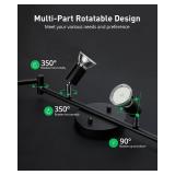 Bojim 6 Light LED Track Lighting Kit, Ceiling Spot Lighting with Adjustable Light Heads & Foldable Light Arms, Matte Black Kitchen Track Lighting (GU10 Socket, Bulbs Not Included)