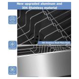 LIONONLY Dish Racks,Extendable Countertop Dish Drying Rack, Dish Drainer & Drainboard Set with Utensil Holder and Cup Holder, Black