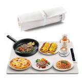 Nobula Electric Warming Tray White- Portable & Foldable Food Warming Mat for Buffets, Countertops & Parties - 3 Adjustable Temperature Settings