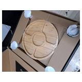 SMIRLY Charcuterie Boards Set - Large Bamboo Cheese Board Set - House Warming Gifts New Home, Wedding Gift for Couple, Bridal Shower Gift, Birthday Gifts for Women. One of the cups is broken