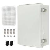 YETLEBOX Waterproof Electrical Box Junction Box Weatherproof IP67 ABS Plastic Enclosure Switch Router Project Box Electronics DIY Enclosure with Mounting Plate and Wall Bracket Grey 16.1\"x12.2\"x7.1\